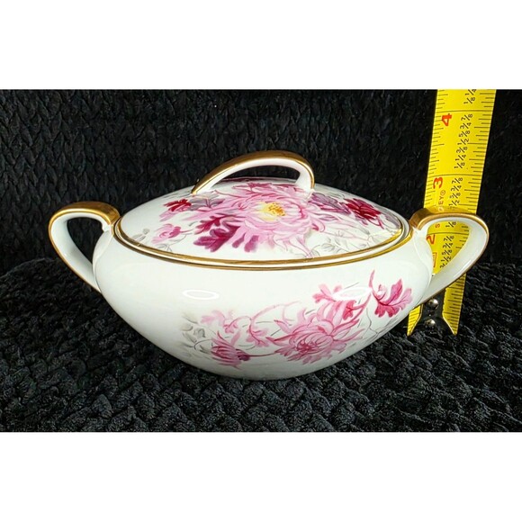 Vintage Noritake Pink Chrysanthemum Gold Trim 4 Pc Serving Set Japan 1950s-1960s - Picture 16 of 16
